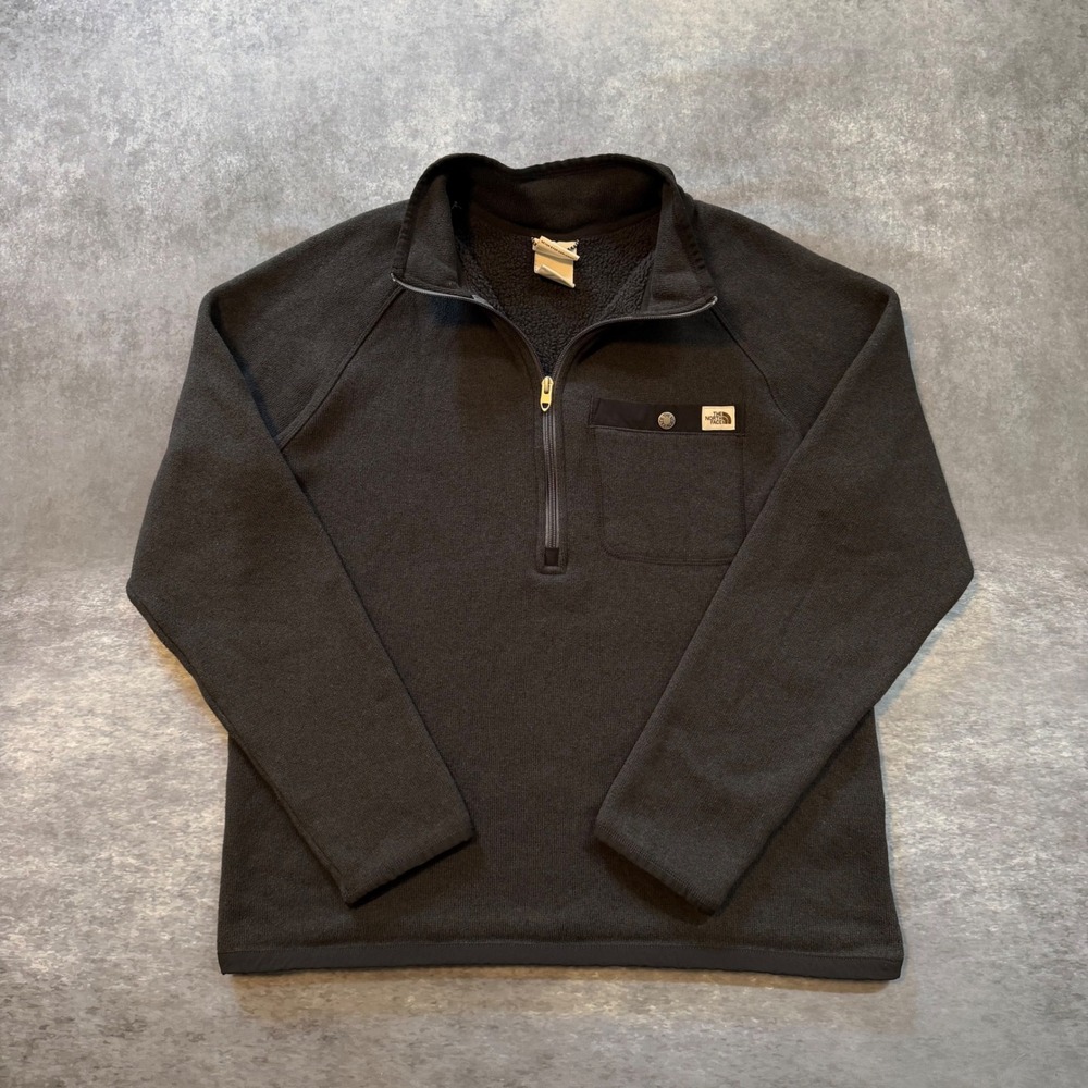 The North Face Gordon Lyons Quarter Zip Fleece Mens Sweater Knit Black
